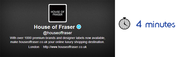 House of Fraser Response Time